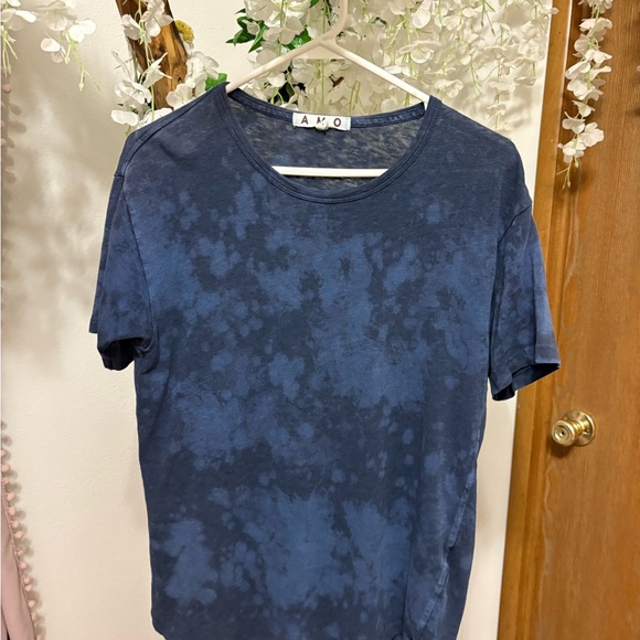 AMO Navy Blue Tie Dye T-Shirt - Picture 1 of 6